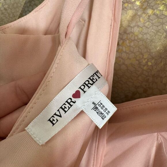 Ever Pretty Light Pink Maxi Tie Back Wedding Guest Bridesmaid Dress NWT Small/4 - Picture 7 of 8
